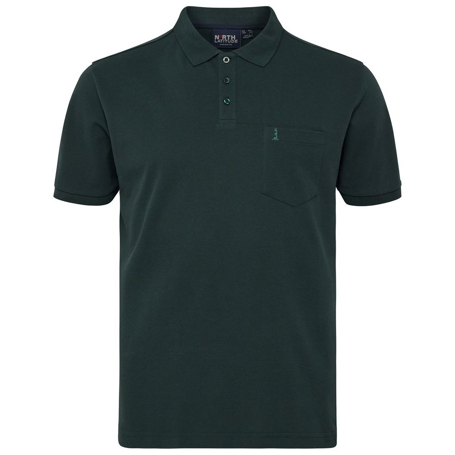 North Latitude Poloshirt flaschengrün Übergröße