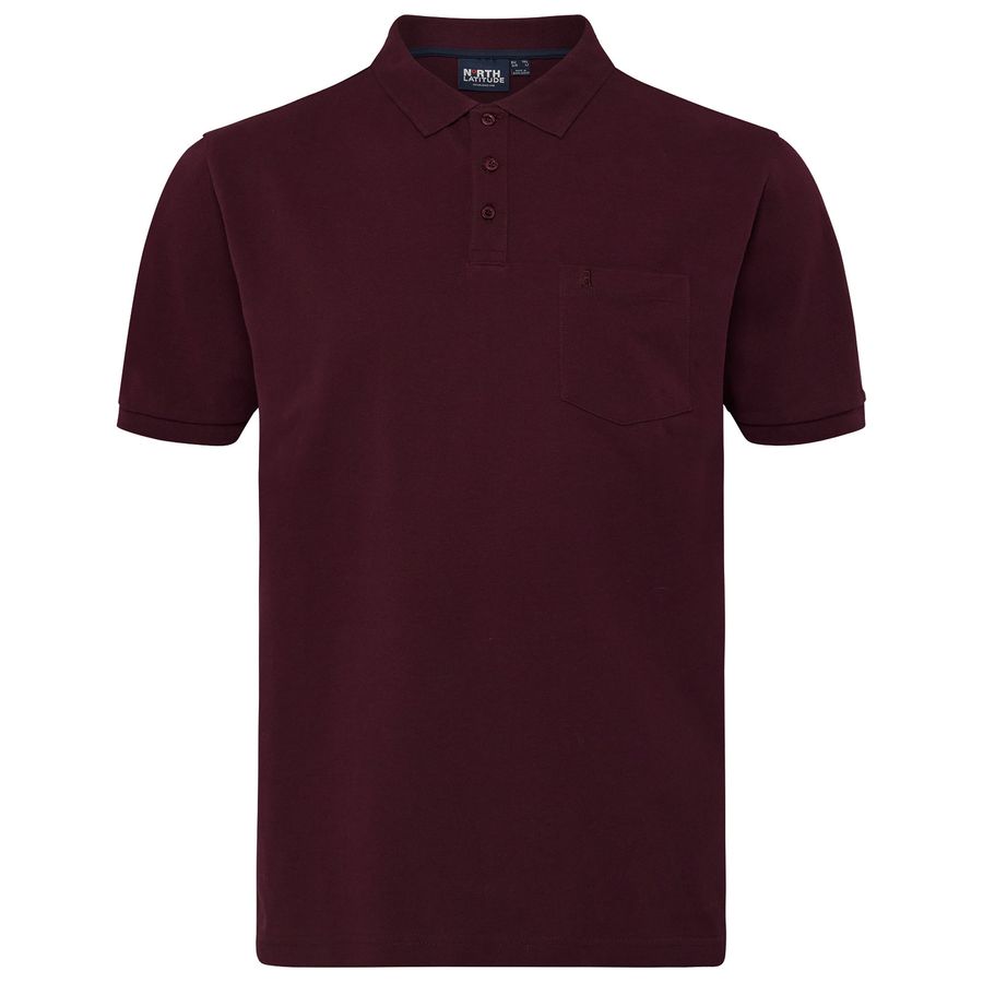 North Latitude Poloshirt bordeaux Übergröße