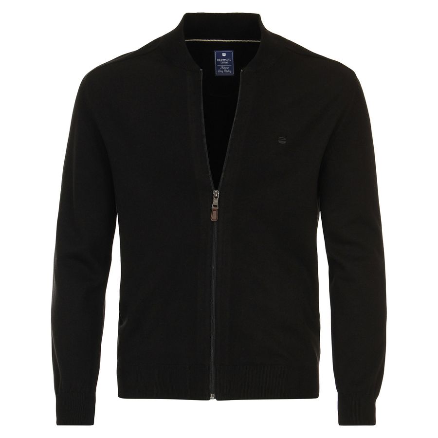Redmond Übergrößen Strickjacke Collegestil schwarz