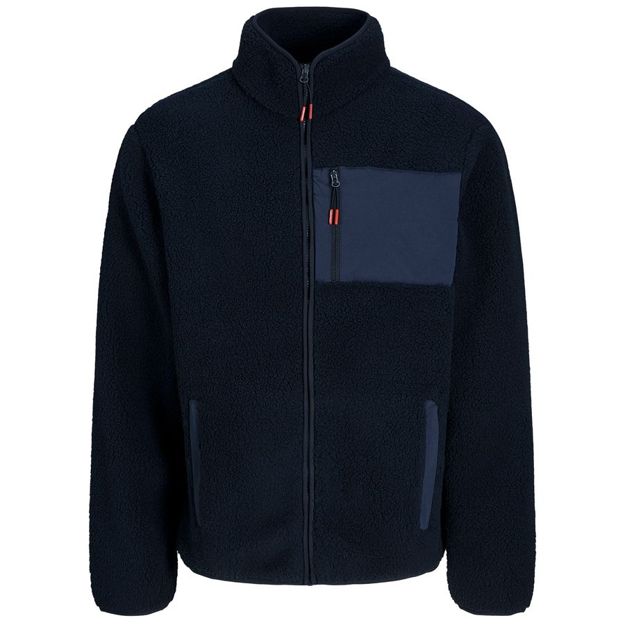 Jack&Jones XXL Teddy-Fleecejacke navy JJTHATCHER