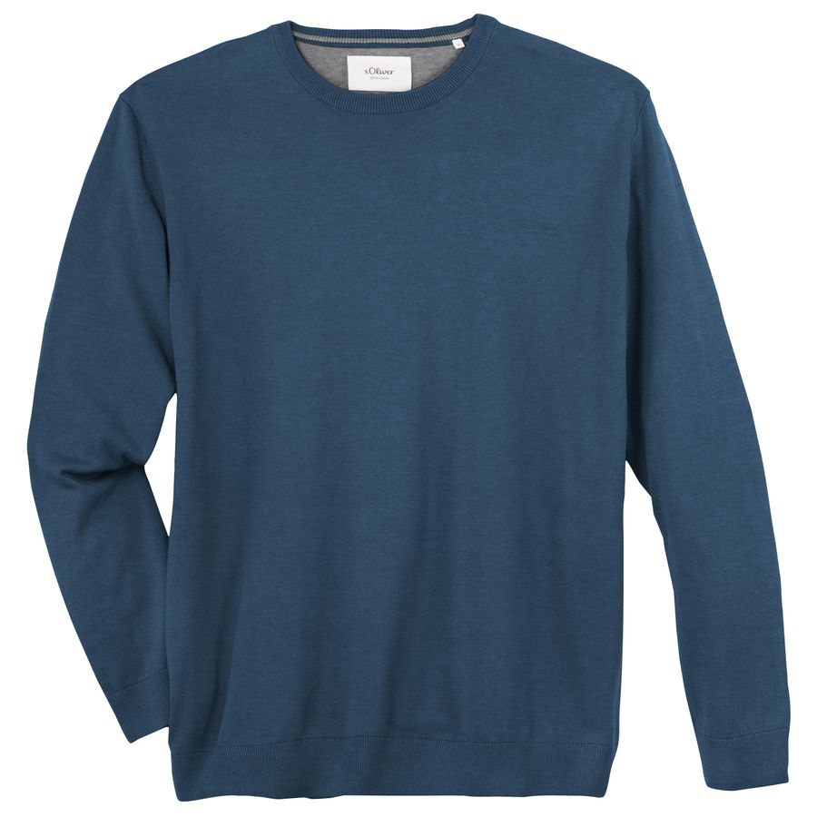 s.Oliver Übergrößen Feinstrickpullover blau melange