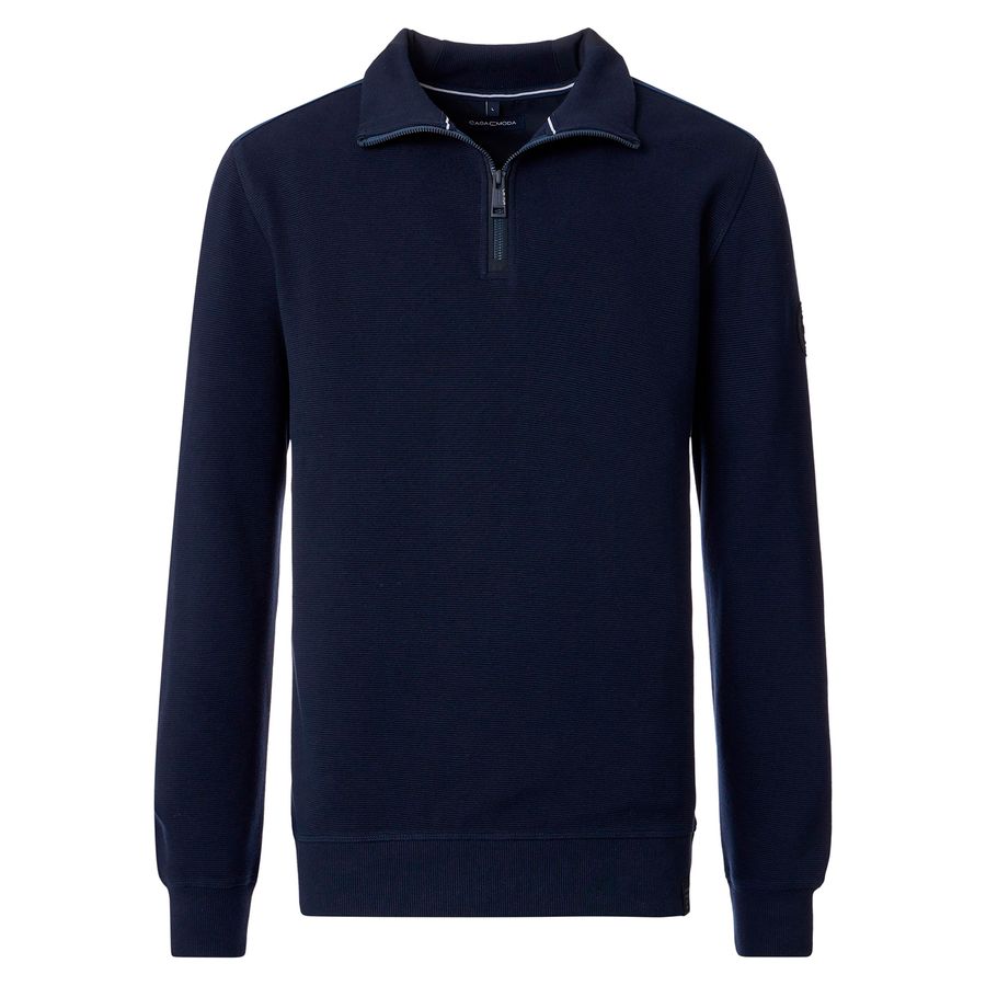 CasaModa Sweat-Troyer XXL Struktur navy modisch