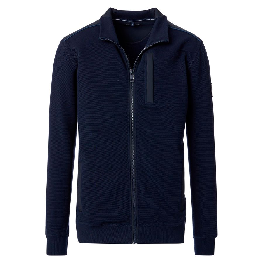 CasaModa XXL Stretch-Sweatjacke navy Stehkragen