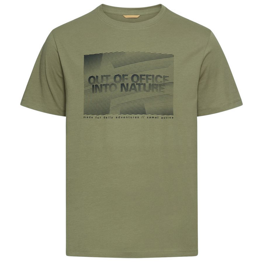 Camel Active T-Shirt Übergröße grün Frontprint
