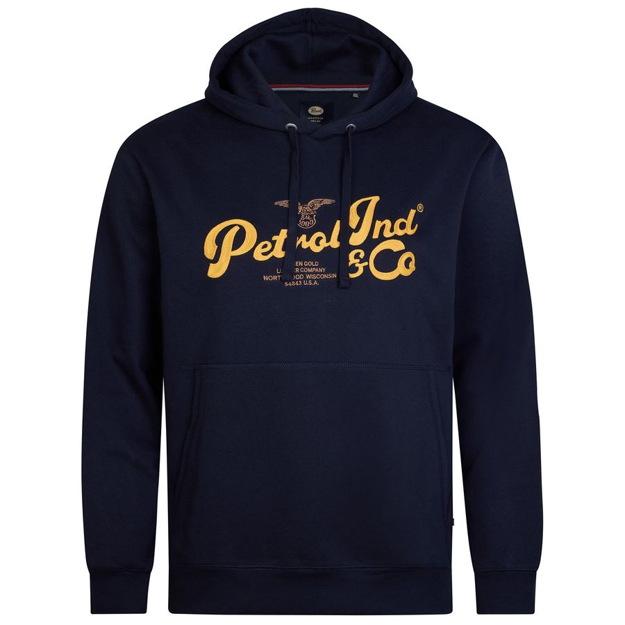Petrol Industries Übergrößen Hoodie Stickerei navy