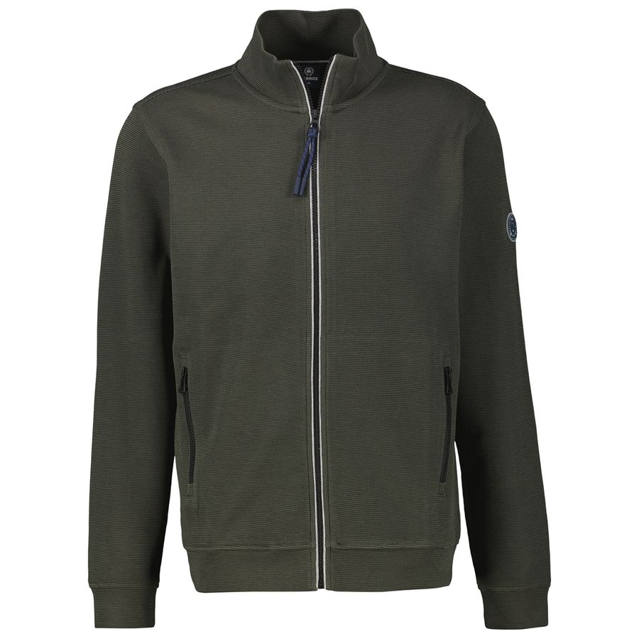 Lerros Sweatjacke Stehkragen oliv Struktur XXL