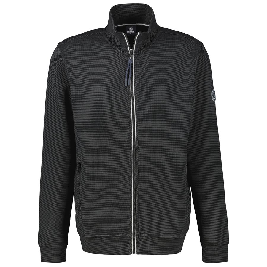 Lerros Sweatjacke Stehkragen schwarz-grau Übergröße