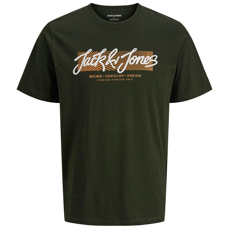 Jack&Jones T-Shirt oliv Übergröße JJURBAN Logoprint