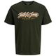 Jack&Jones T-Shirt oliv Übergröße JJURBAN Logoprint Jack&Jones T-Shirt oliv Übergröße JJURBAN Logoprint