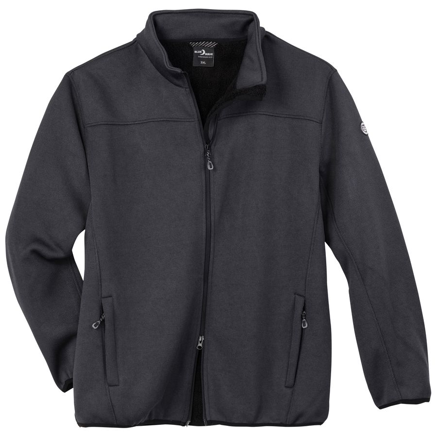 Blue Wave Übergrößen Strick-Fleecejacke anthrazit warm