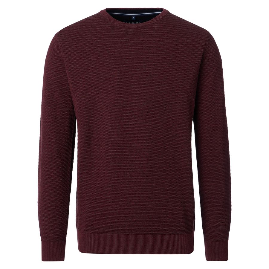 CasaModa Übergröße Strick-Pullover bordeaux-schwarz