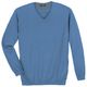 Ragman Übergrößen Pullover V-Neck blau melange