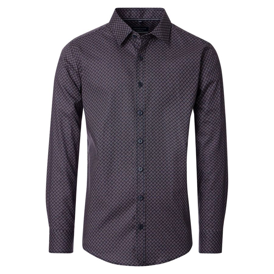 CasaModa Langarmhemd XXL navy-rot Minimalmuster