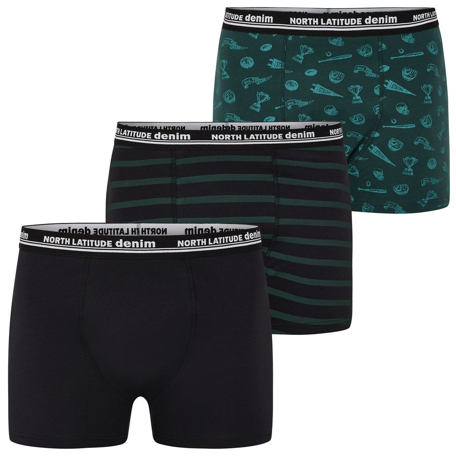 North Latitude 3er-Pack Pants Übergröße schwarz/Print