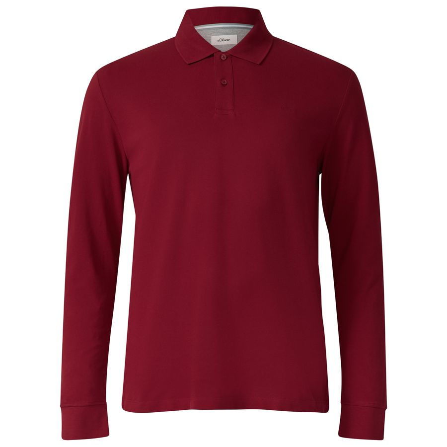 s.Oliver Übergrößen Basic Langarm-Polo rot