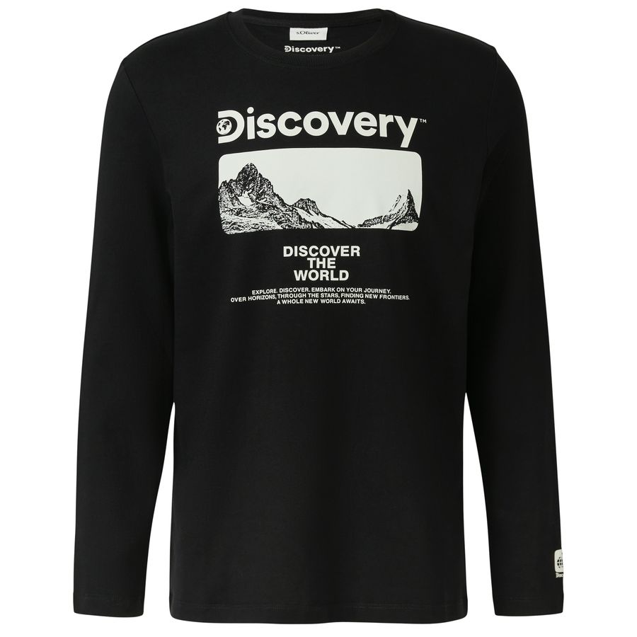 s.Oliver XXL Longsleeve schwarz Discovery™ Frontprint