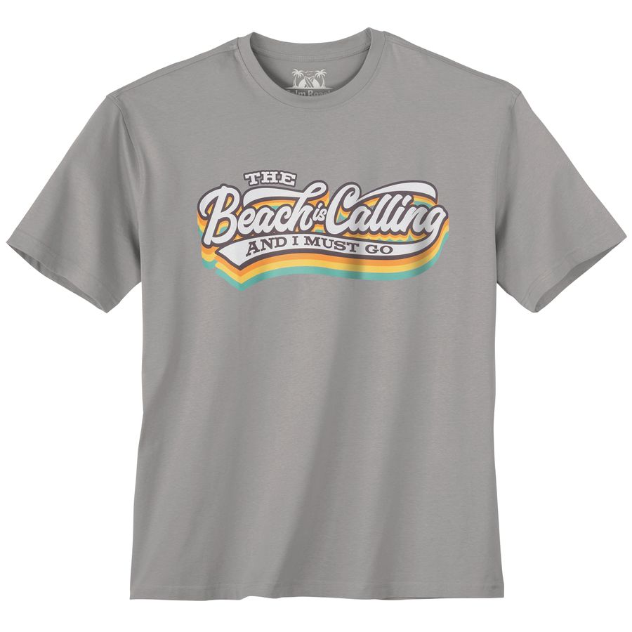 Calm Beach Übergrößen T-Shirt grau Beach Calling