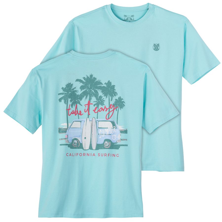 Calm Beach Übergrößen türkis Rückenprint T-Shirt