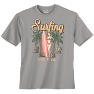 Calm Beach Übergrößen T-Shirt grau Pin-up-Girl Print