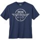 Iron Stitch Übergrößen T-Shirt dunkelblau Logoprint Iron Stitch Übergrößen T-Shirt dunkelblau Logoprint