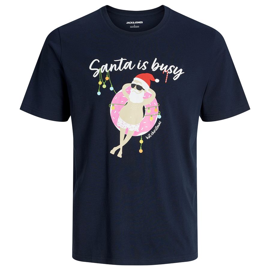 Jack&Jones Übergrößen Xmas T-Shirt navy JJCHRISTMAS