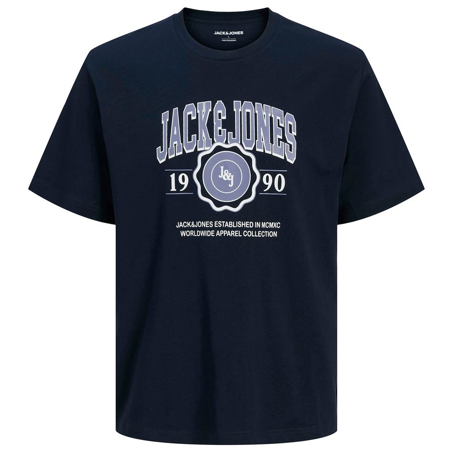 Jack&Jones Übergrößen T-Shirt navy JJMAKO Logoprint