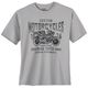 Iron Stitch Übergröße T-Shirt grau Motorcycles Print