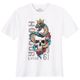 Iron Stitch Übergrößen T-Shirt weiß Totenkopfprint