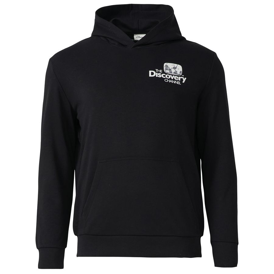 s.Oliver Übergrößen Hoodie schwarz Discovery™ Print