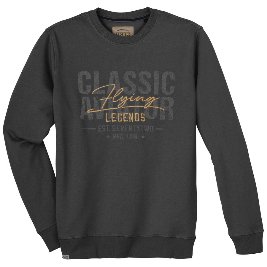 Redfield Übergrößen Sweatshirt anthrazit Stickerei