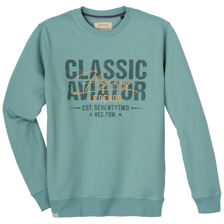 Redfield Übergrößen Sweatshirt mintgrün Stickerei