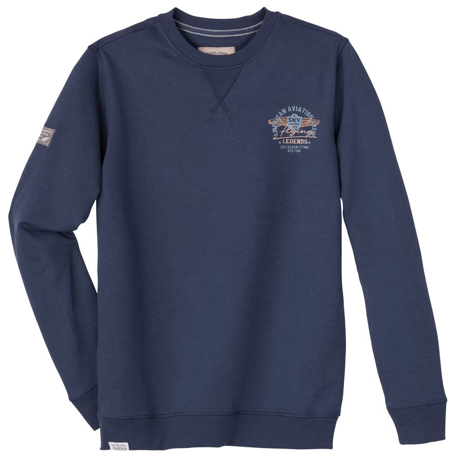 Redfield Übergrößen Sweatshirt Brustprint denimblau