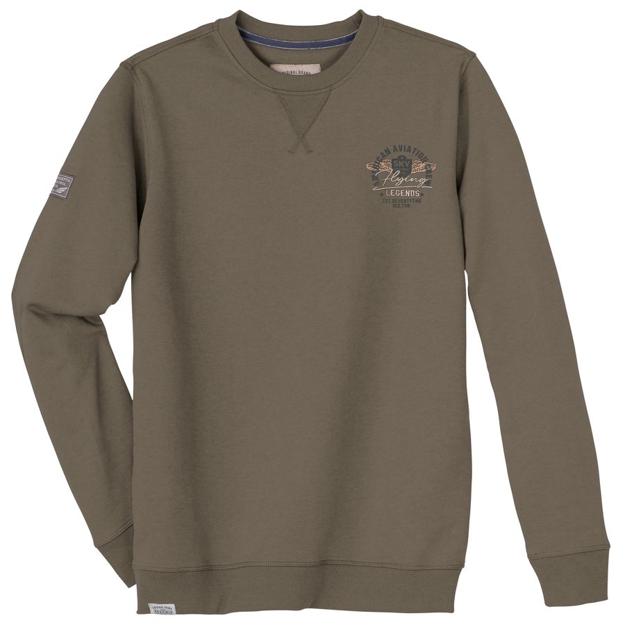 Redfield Übergrößen Sweatshirt Brustprint braun