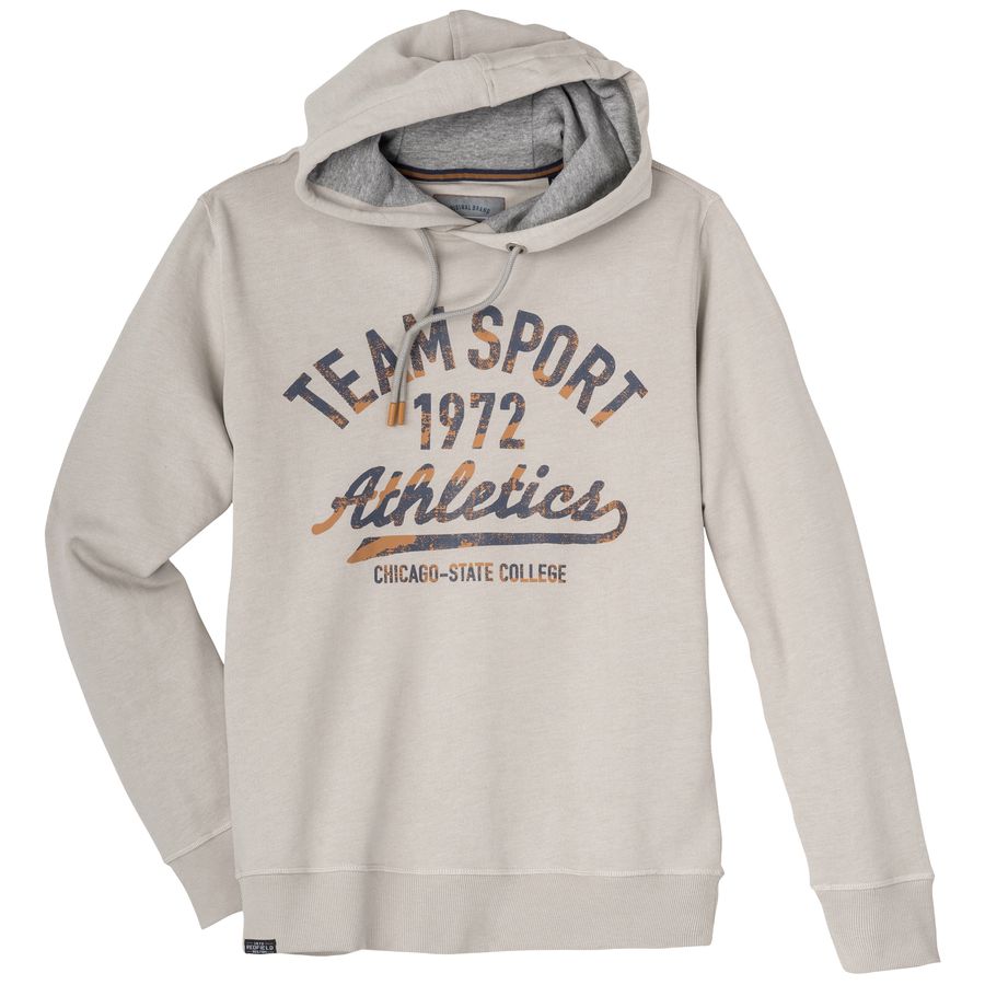 Redfield Übergrößen Sweat-Hoodie hellgrau Team Sport
