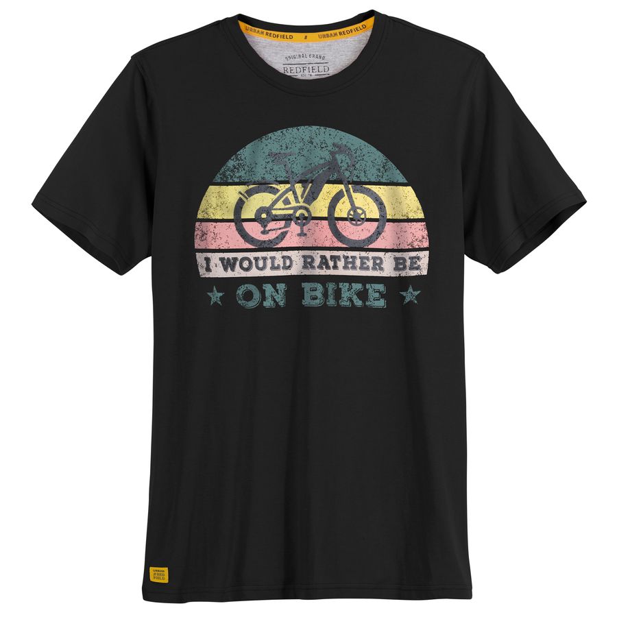 Redfield Übergrößen T-Shirt schwarz Motorrad-Print