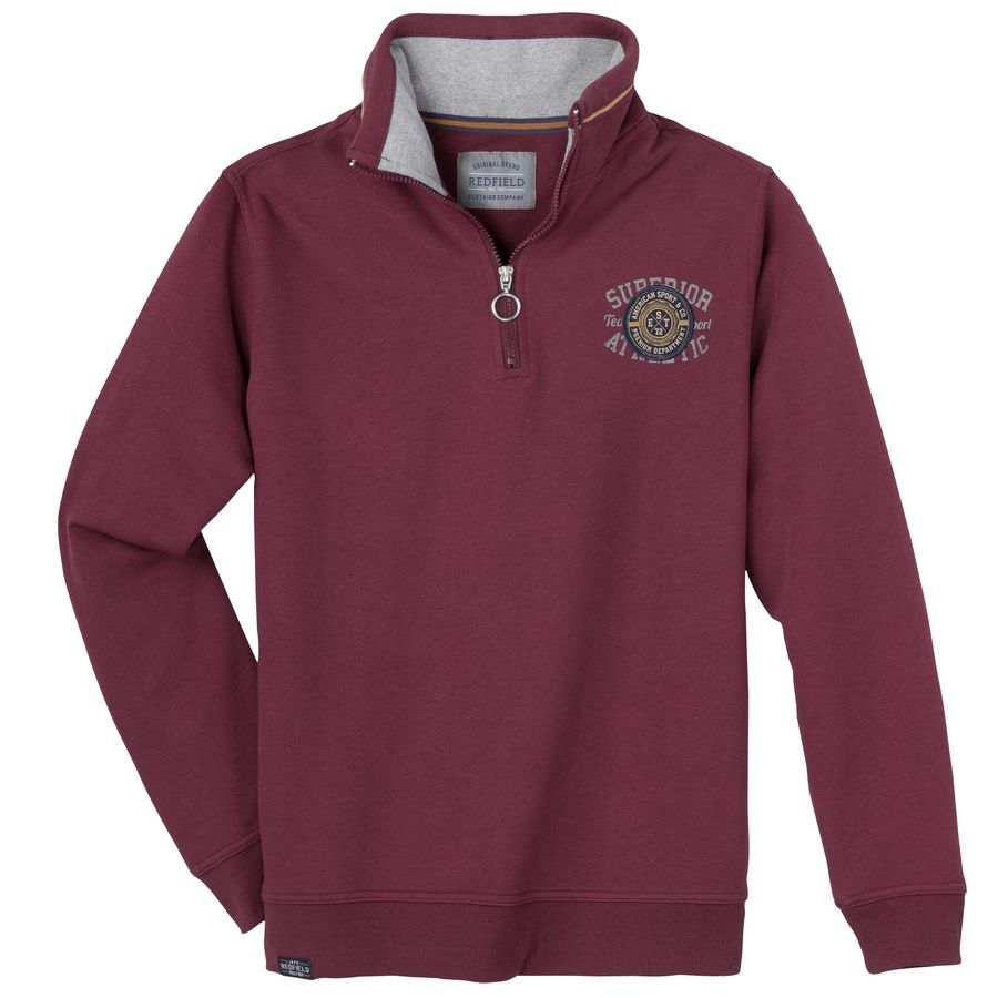 Redfield Übergrößen pflaume Sweat-Troyer Brustpatch