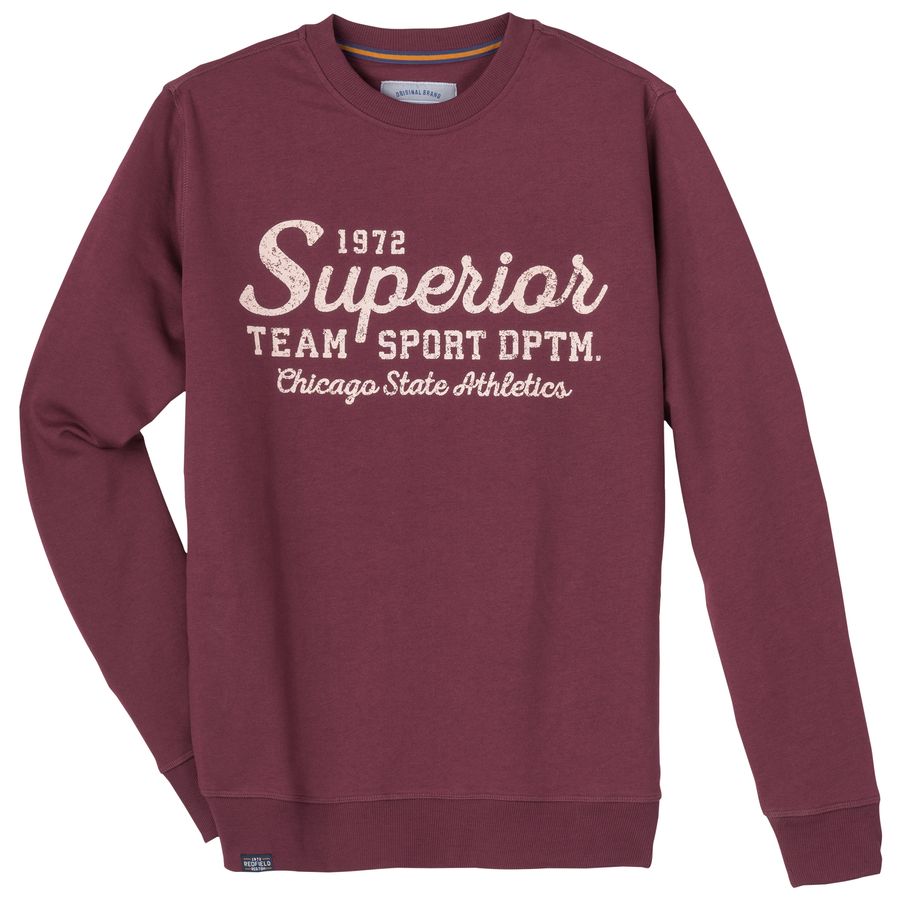 Redfield Übergröße Sweatshirt pflaume Superior Print