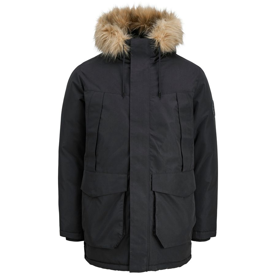 Jack&Jones Winter-Parka Übergröße warm schwarz JJCAMP