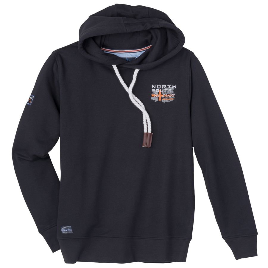 Redfield Sweat-Hoodie Übergrößen schwarz Brustprint