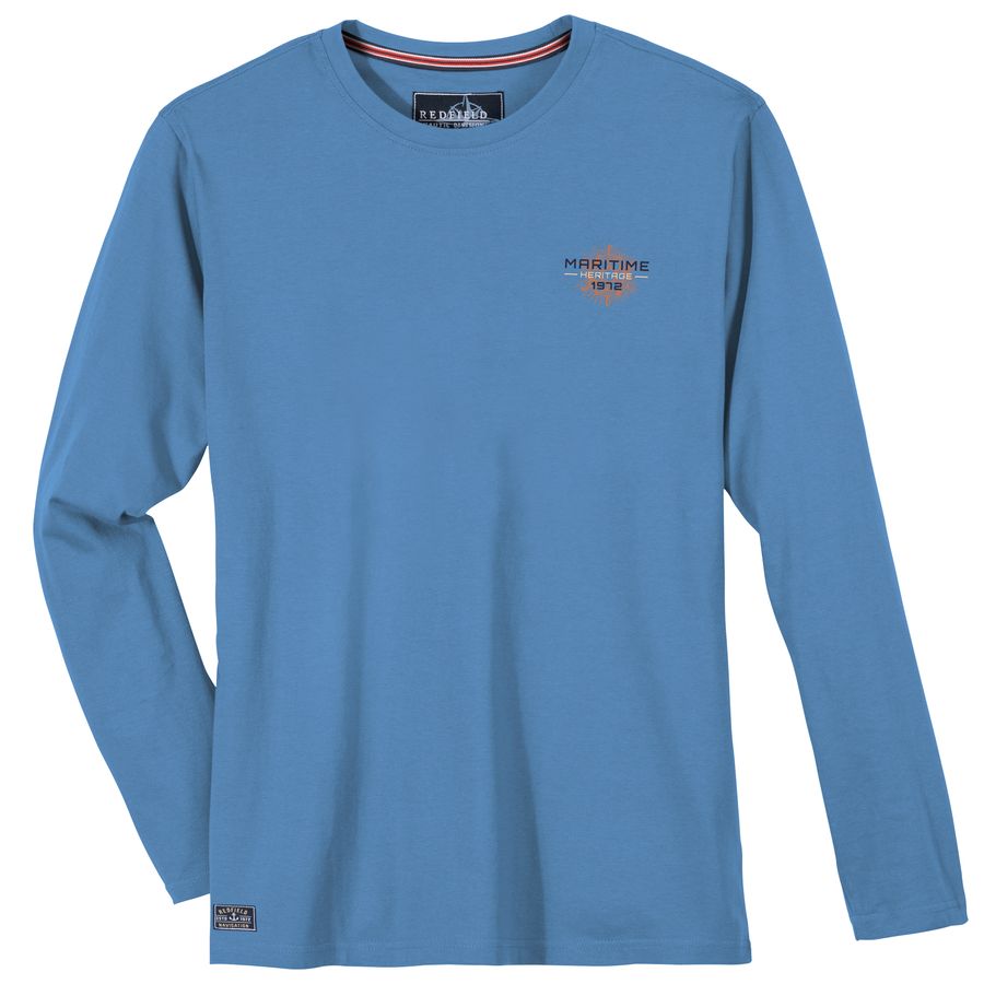 Redfield Übergrößen Langarmshirt maritim blau Print