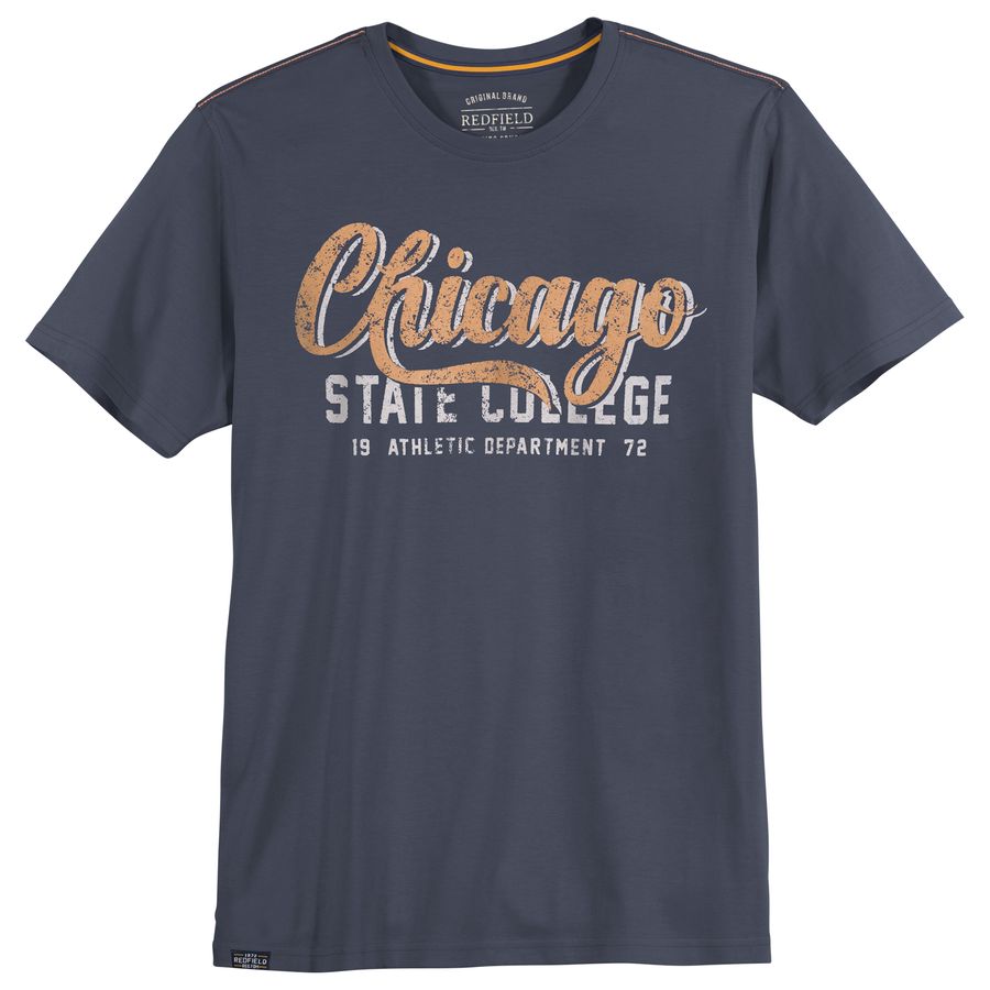 Redfield Übergrößen T-Shirt Print Chicago dunkelblau