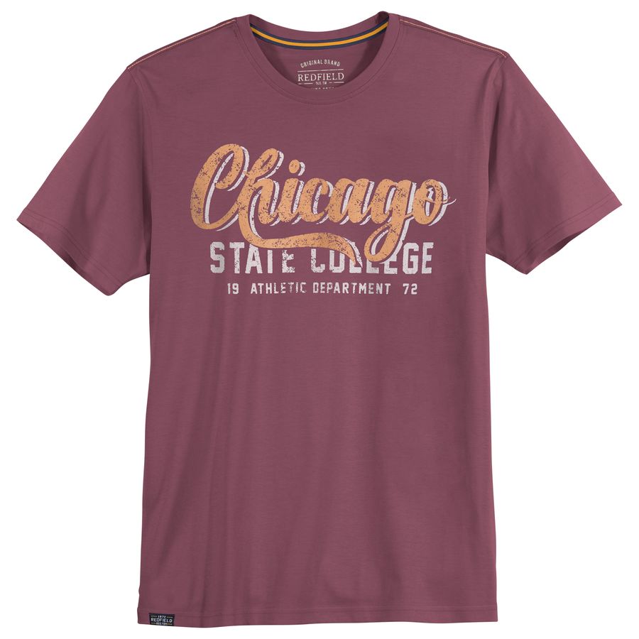 Redfield Übergrößen T-Shirt Print Chicago pflaume