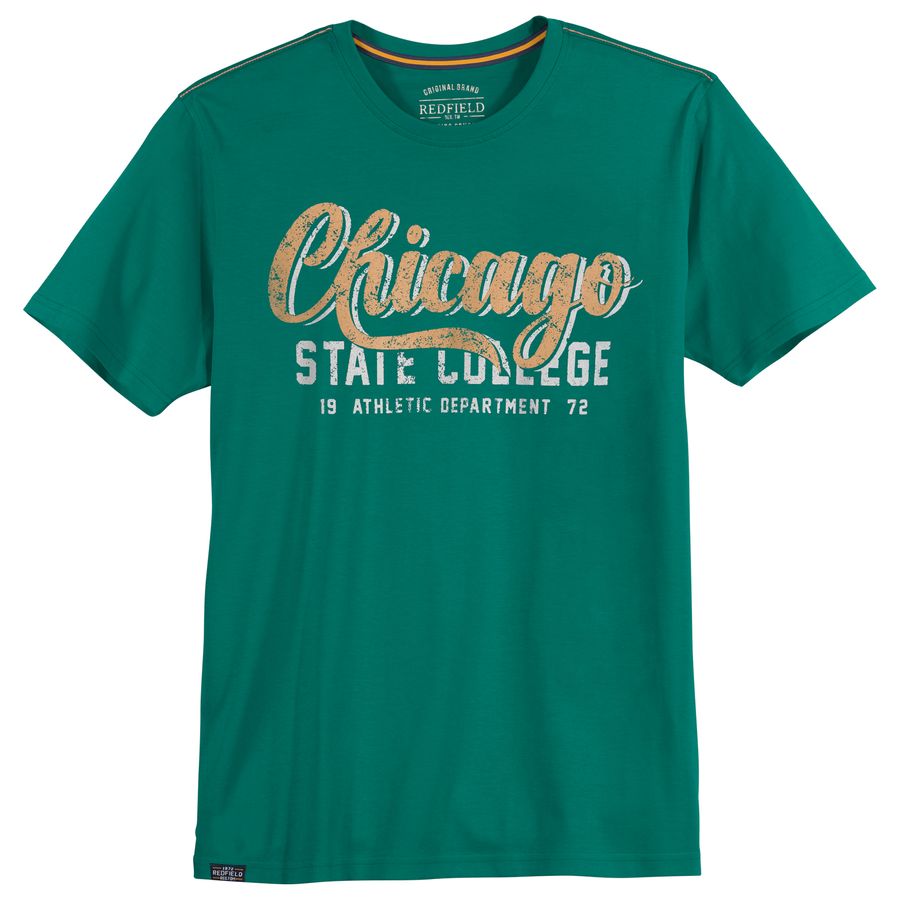 Redfield Übergrößen T-Shirt Print Chicago grün