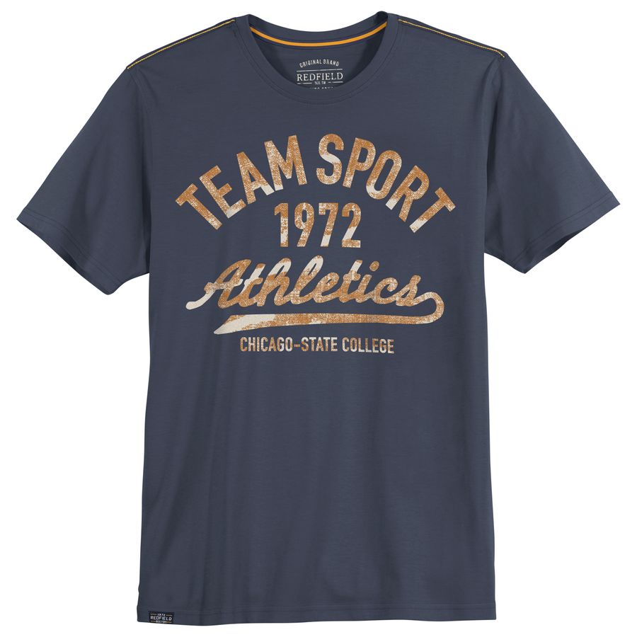 Redfield Übergrößen T-Shirt Print Team Sport navy