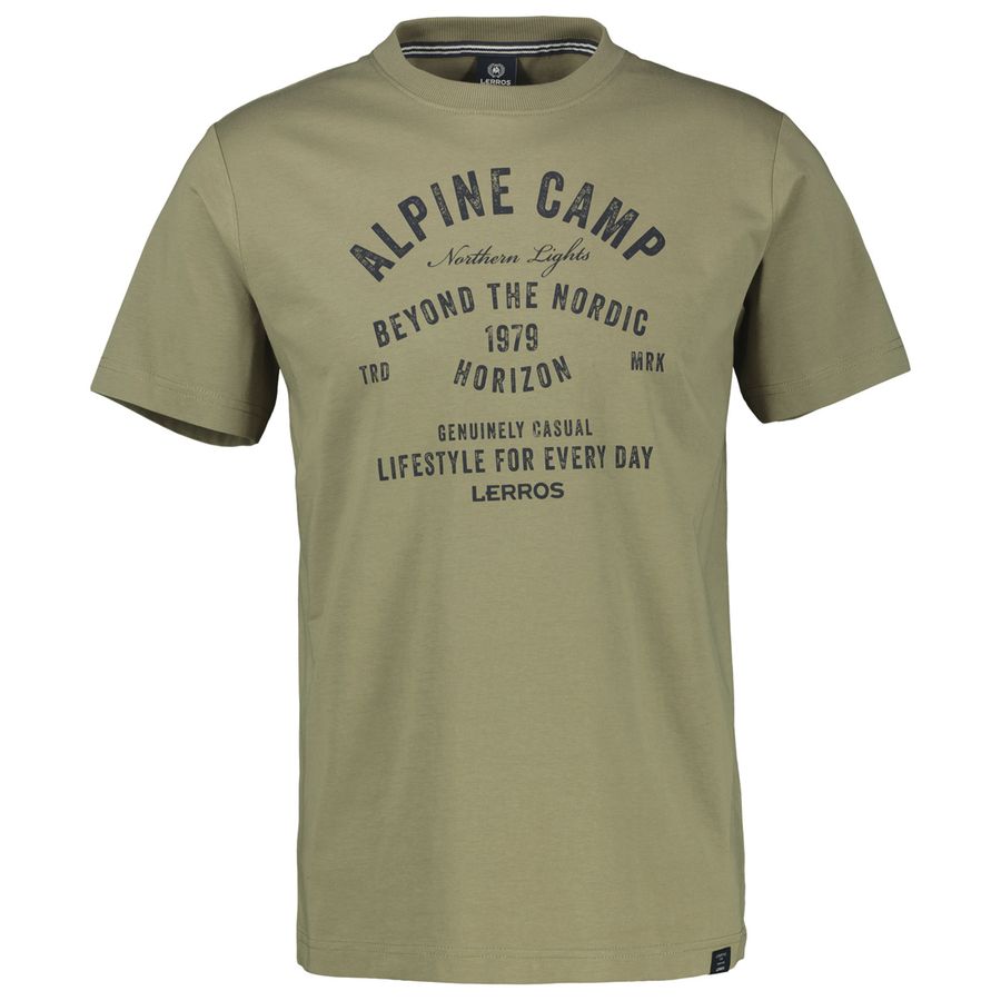 Lerros Übergrößen T-Shirt khaki Frontprint modisch
