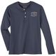 Redfield Übergröße Henley-Longsleeve denimblau Print Redfield Übergröße Henley-Longsleeve denimblau Print