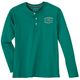 Redfield Übergröße Henley-Longsleeve grün Brustprint