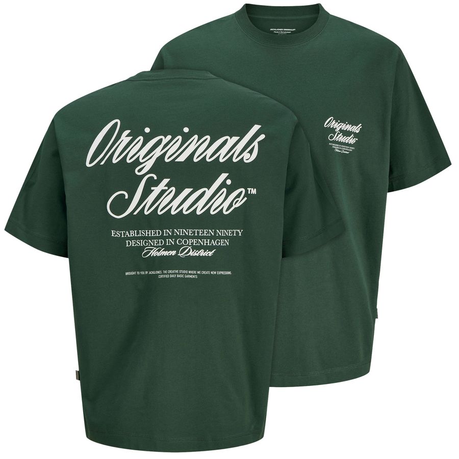 Jack&Jones Übergröße T-Shirt dunkelgrün JORNORREBRO