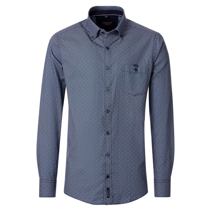 CasaModa Langarmhemd XXL navy-beige-oliv gemustert