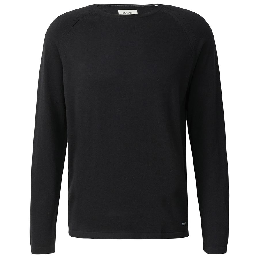 s.Oliver Übergrößen Basic-Feinstrickpullover schwarz